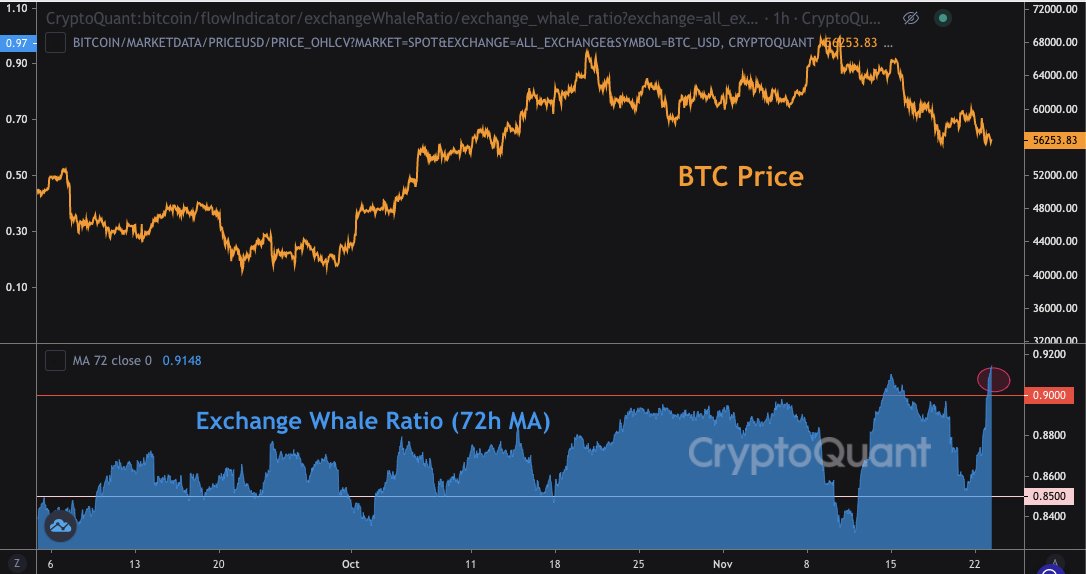 Market Research Report: Crypto Not Spared As New COVID Variant Sparkes Fears Market Research Report: Crypto Not Spared As New COVID Variant Sparkes Fears - BTC whale ratio 2